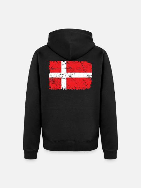Denmark - Unisex Premium Organic Zip Hoodie - black