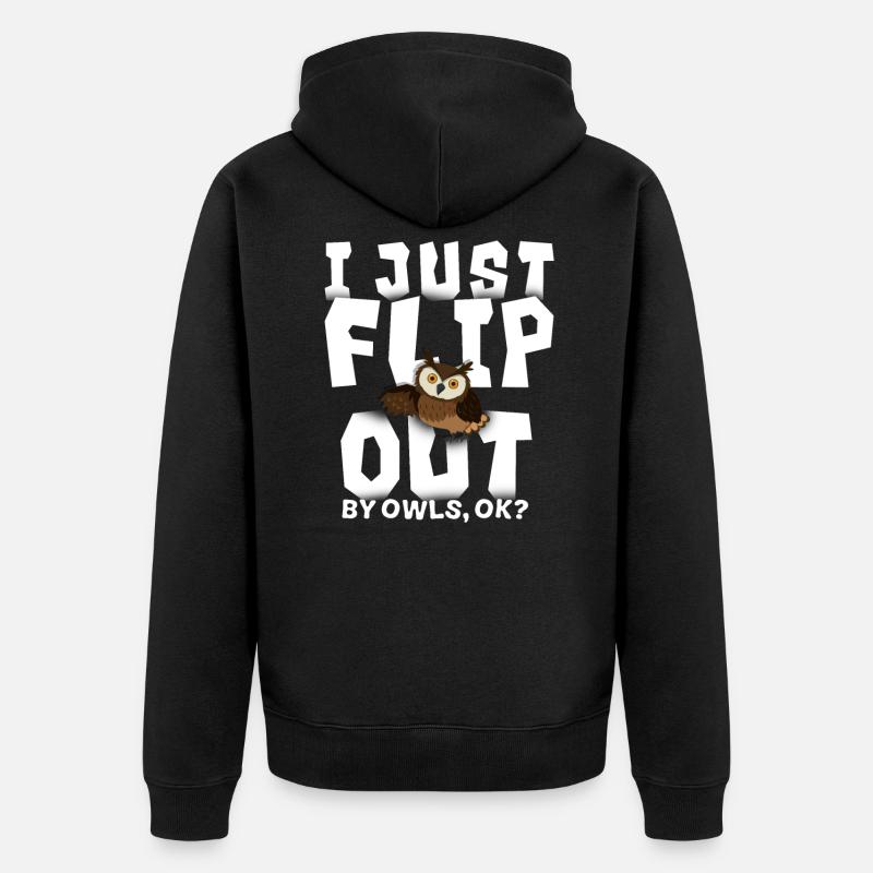 Eule - Unisex Premium Bio Zip Hoodie - Schwarz