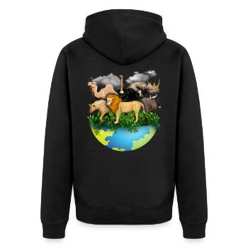 Zoo gardien zoo travail profession cadeau cadeau - Veste à capuche bio Premium Unisexe - noir - Dos - Nico (187cm)