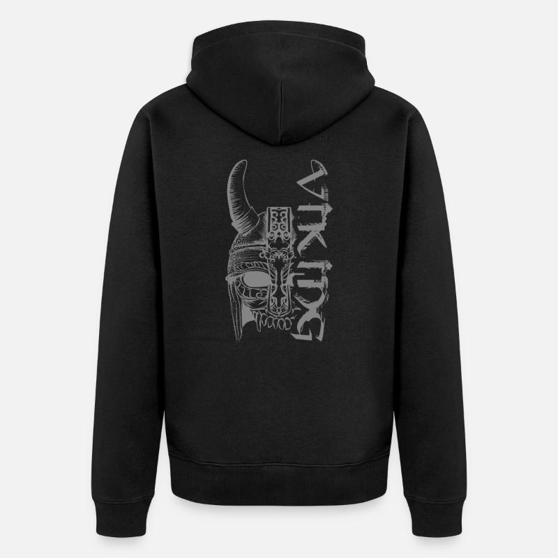 Crâne Viking Celtes Teutons - Veste à capuche bio Premium Unisexe - noir