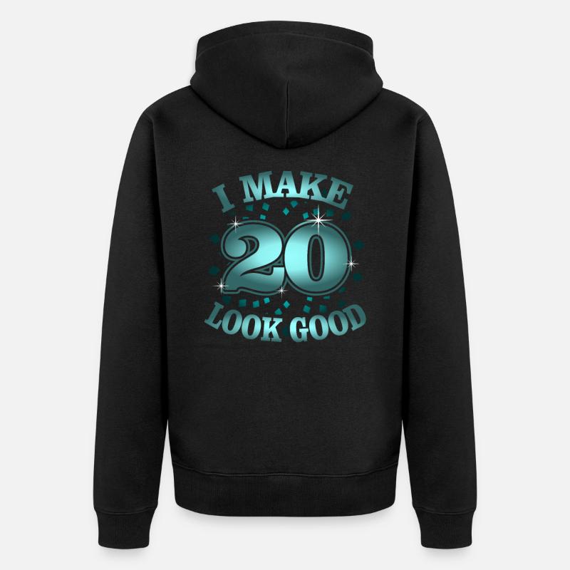 20ème anniversaire - Veste à capuche bio Premium Unisexe - noir