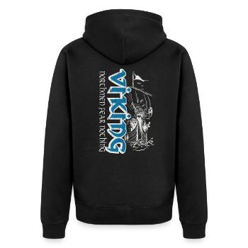 Viking boat Nordmann Nordic mythology - Unisex Premium Organic Zip Hoodie - black - Back - Nico (187cm)