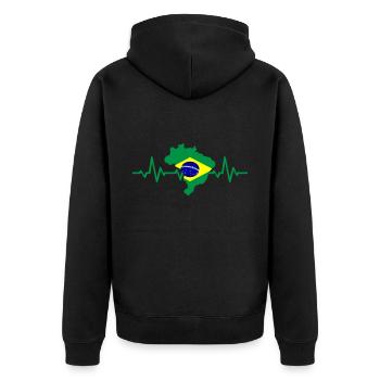 Brésil pouls - Veste à capuche bio Premium Unisexe - noir - Dos - Nico (187cm)