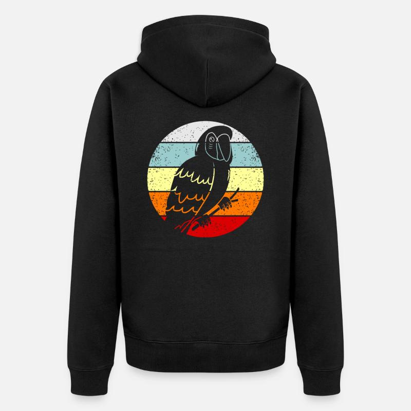 perroquet - Veste à capuche bio Premium Unisexe - noir