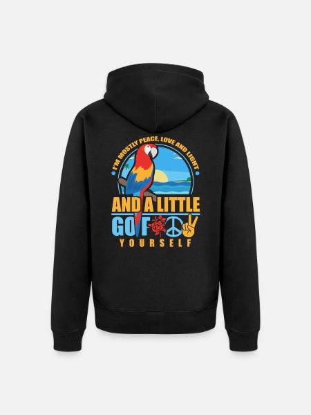 Papagei - Unisex Premium Bio Zip Hoodie - Schwarz