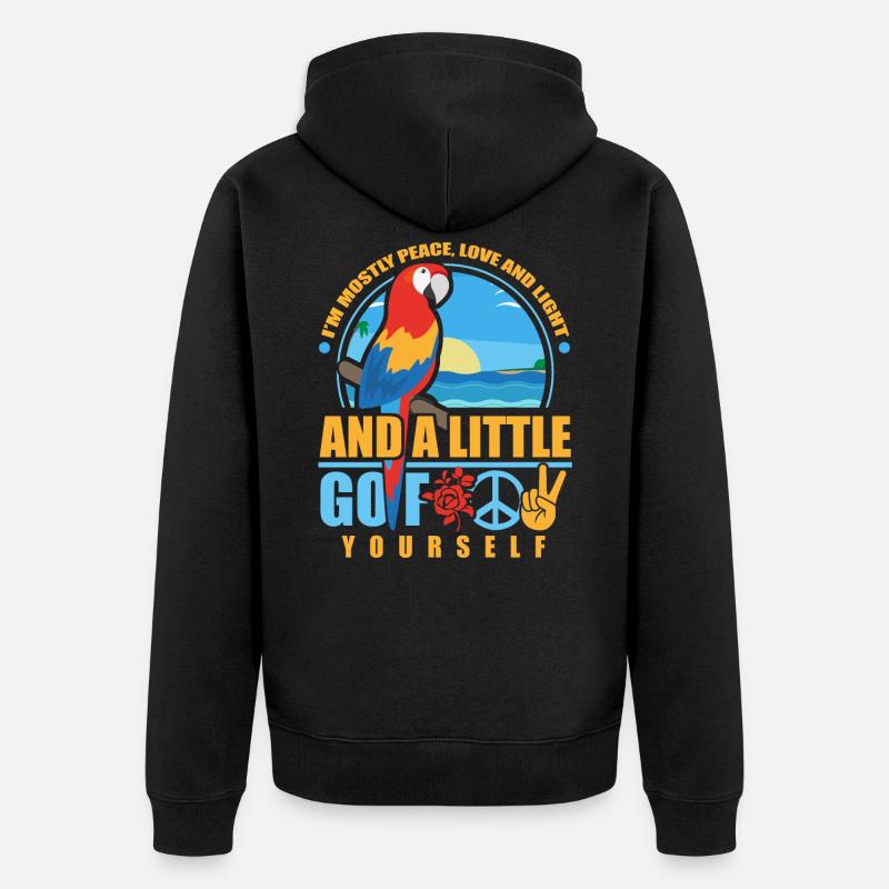 Papagei - Unisex Premium Bio Zip Hoodie - Schwarz