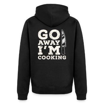 cooking kitchen - Unisex Premium Organic Zip Hoodie - black - Back - Nico (187cm)