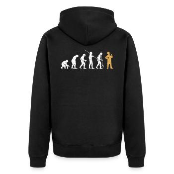Cuisinier évolution - Veste à capuche bio Premium Unisexe - noir - Dos - Nico (187cm)