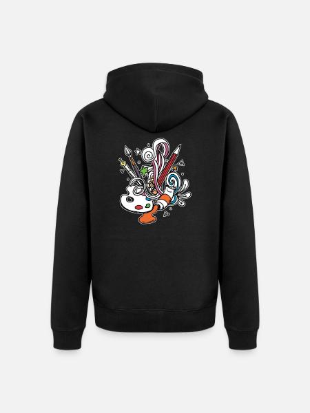 Künstler Farbpalette - Unisex Premium Bio Zip Hoodie - Schwarz
