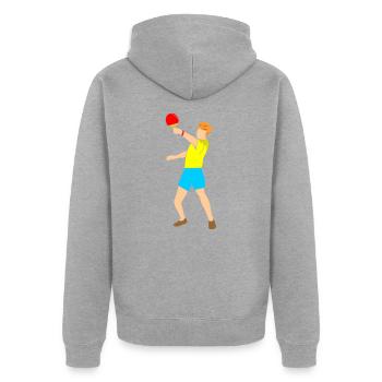 table tennis - Unisex Premium Organic Zip Hoodie - heather grey - Back - Nico (187cm)