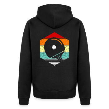 table tennis - Unisex Premium Organic Zip Hoodie - black - Back - Nico (187cm)