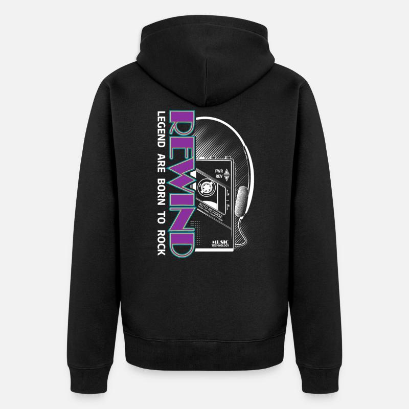 Cassette rétro - Veste à capuche bio Premium Unisexe - noir