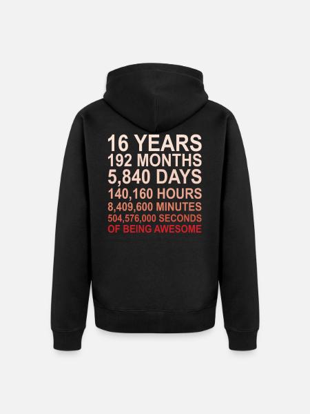 16th birthday 2003 - Unisex Premium Organic Zip Hoodie - black