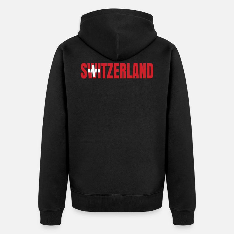 Suisse - Veste à capuche bio Premium Unisexe - noir