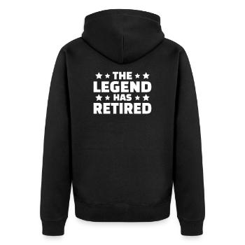 The Legend Retraité Retraité Retraité Retraité - Veste à capuche bio Premium Unisexe - noir - Dos - Nico (187cm)