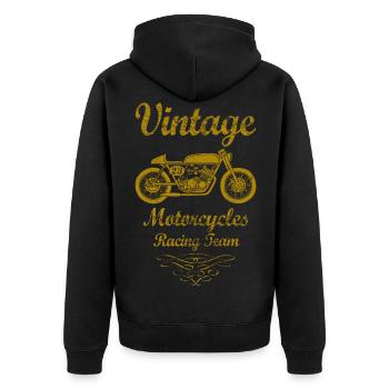 motorcycles racing team 02 - Unisex Premium Organic Zip Hoodie - black - Back - Nico (187cm)