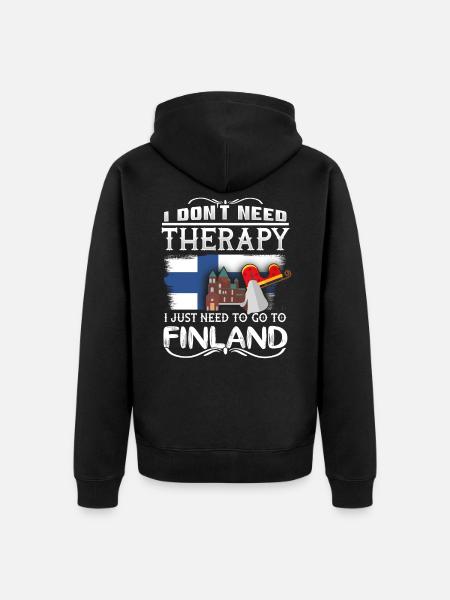 Finland - Unisex Premium Organic Zip Hoodie - black