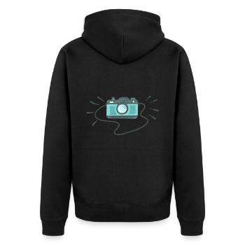 Camera Cam Camera Photographer Gift - Unisex Premium Organic Zip Hoodie - black - Back - Nico (187cm)