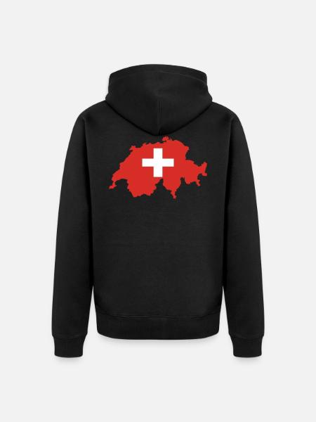 Switzerland - Unisex Premium Organic Zip Hoodie - black