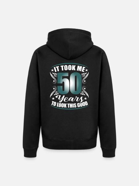 50th birthday - Unisex Premium Organic Zip Hoodie - black