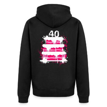 40th birthday - Unisex Premium Organic Zip Hoodie - black - Back - Nico (187cm)
