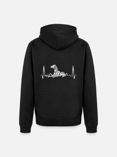 Dalmatiner Herzschlag - Unisex Premium Bio Zip Hoodie - Schwarz