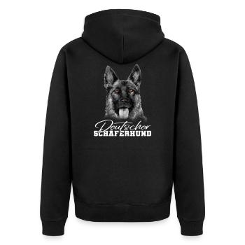German shepherd dog - Unisex Premium Organic Zip Hoodie - black - Back - Nico (187cm)