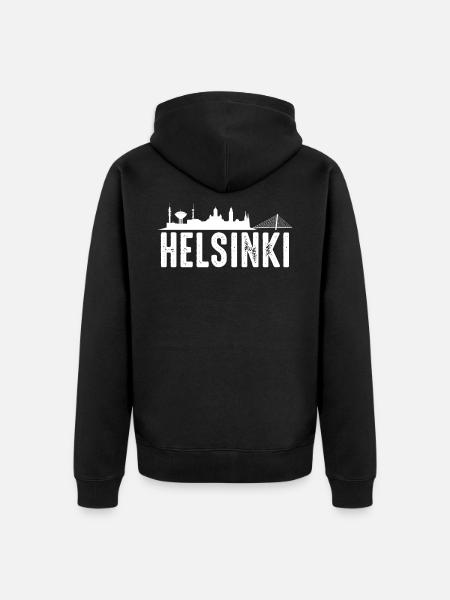 Helsinki - Unisex Premium Organic Zip Hoodie - black