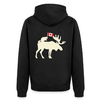 Kanada Flagge - Unisex Premium Bio Zip Hoodie - Schwarz - Hinten - Nico (187cm)
