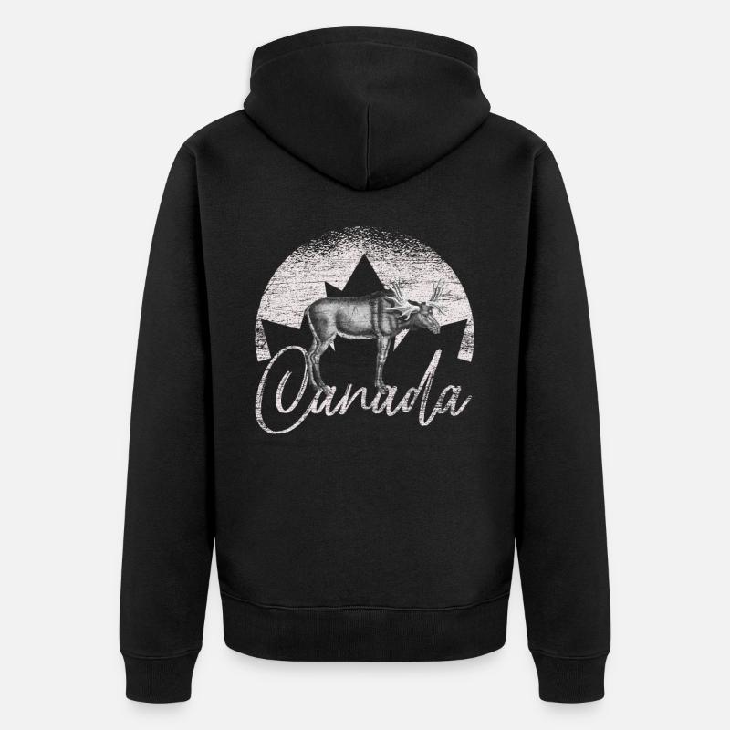 Kanada - Unisex Premium Bio Zip Hoodie - Schwarz