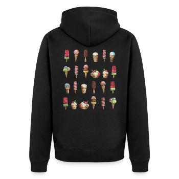 Ice cream sundae - Unisex Premium Organic Zip Hoodie - black - Back - Nico (187cm)