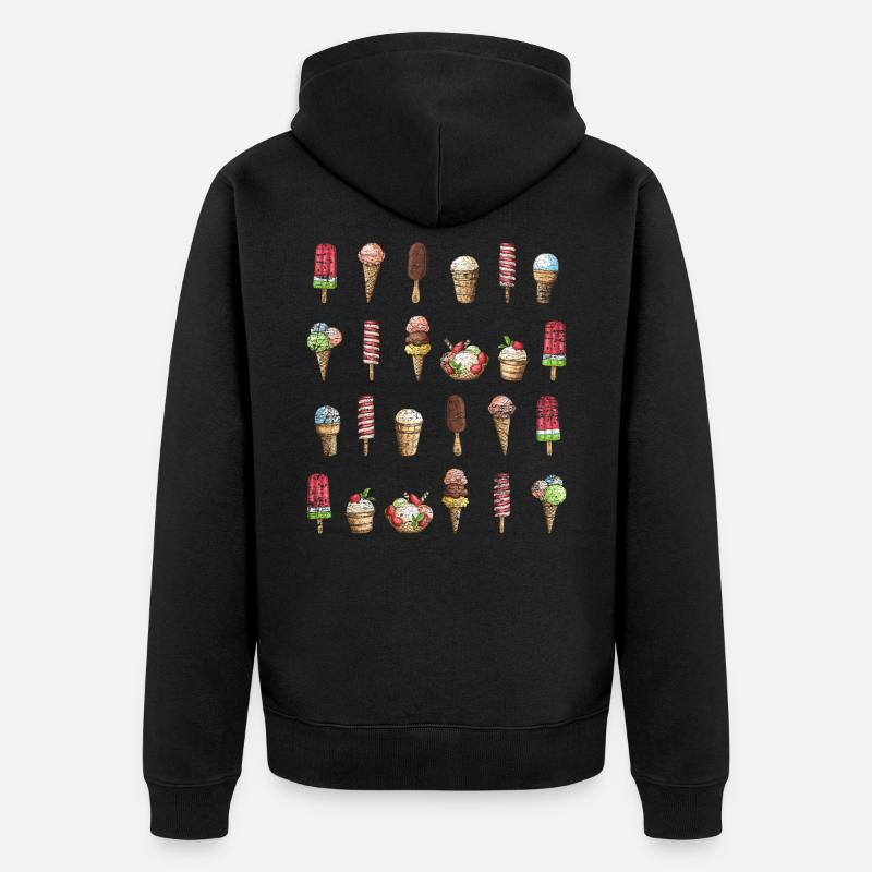 Crème glacée - Veste à capuche bio Premium Unisexe - noir