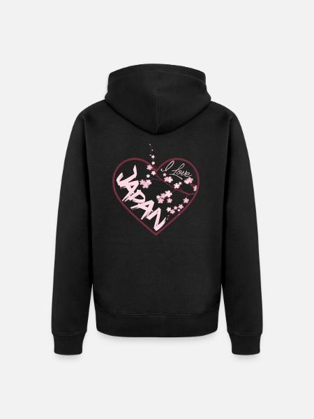 Japan - Unisex Premium Organic Zip Hoodie - black