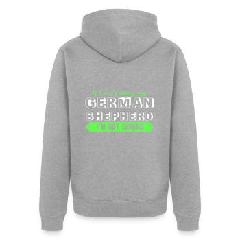 German shepherd dog - Unisex Premium Organic Zip Hoodie - heather grey - Back - Nico (187cm)