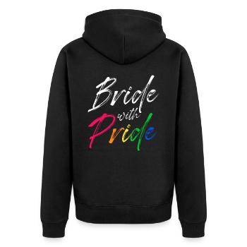Braut Stolz LGBT - Unisex Premium Bio Zip Hoodie - Schwarz - Hinten - Nico (187cm)