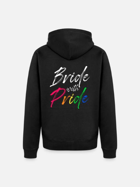 Mariée fiancée LGBT - Veste à capuche bio Premium Unisexe - noir