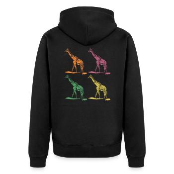 Girafe girafes - Veste à capuche bio Premium Unisexe - noir - Dos - Nico (187cm)