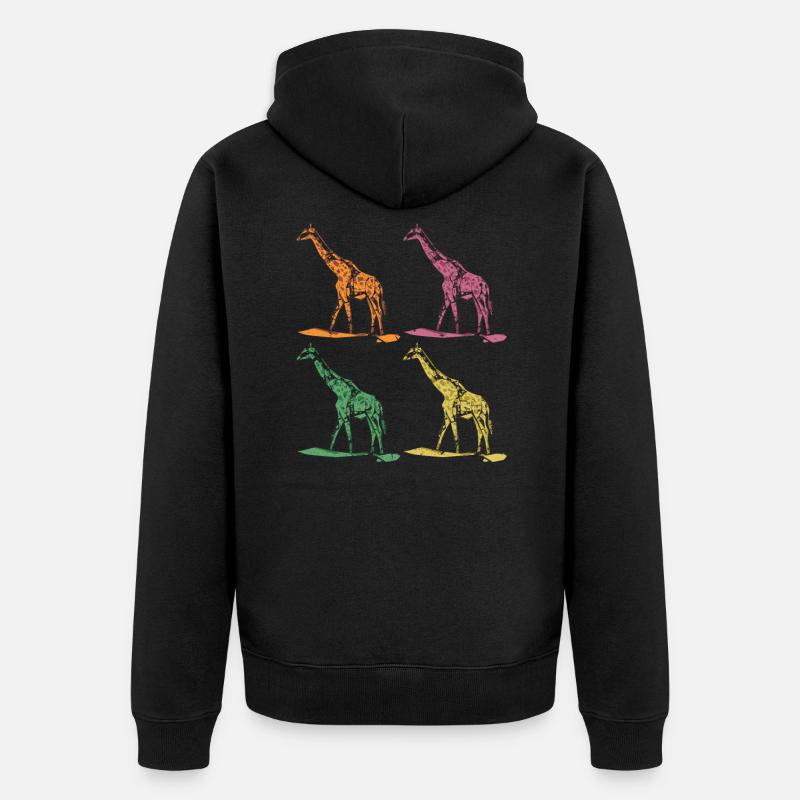 Girafe girafes - Veste à capuche bio Premium Unisexe - noir