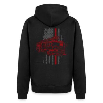 pompiers - Veste à capuche bio Premium Unisexe - noir - Dos - Nico (187cm)