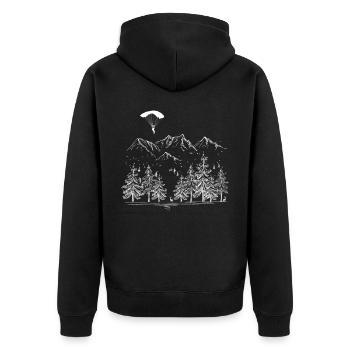 Montagnes de parapente - Veste à capuche bio Premium Unisexe - noir - Dos - Nico (187cm)