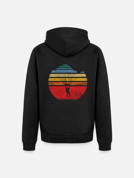 Paragliding Gleitschirm - Unisex Premium Bio Zip Hoodie - Schwarz