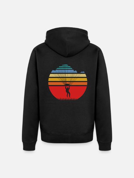 Paragliding - Unisex Premium Bio Zip Hoodie - Schwarz
