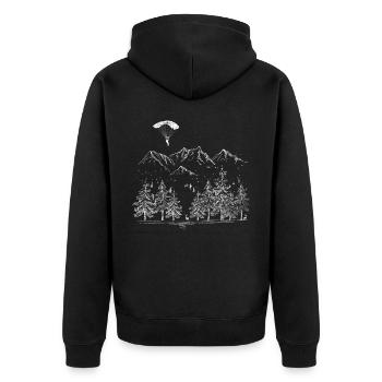 Montagnes de parapente - Veste à capuche bio Premium Unisexe - noir - Dos - Nico (187cm)