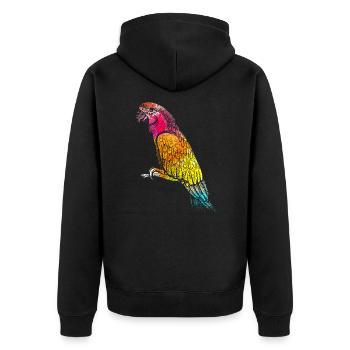 Animal perroquet - Veste à capuche bio Premium Unisexe - noir - Dos - Nico (187cm)