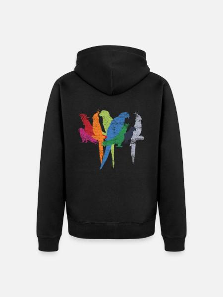 Parrot birds - Unisex Premium Organic Zip Hoodie - black