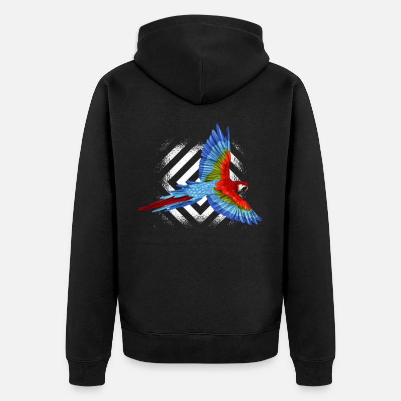 perroquet - Veste à capuche bio Premium Unisexe - noir