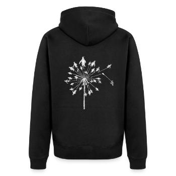 Penguin dandelion - Unisex Premium Organic Zip Hoodie - black - Back - Nico (187cm)