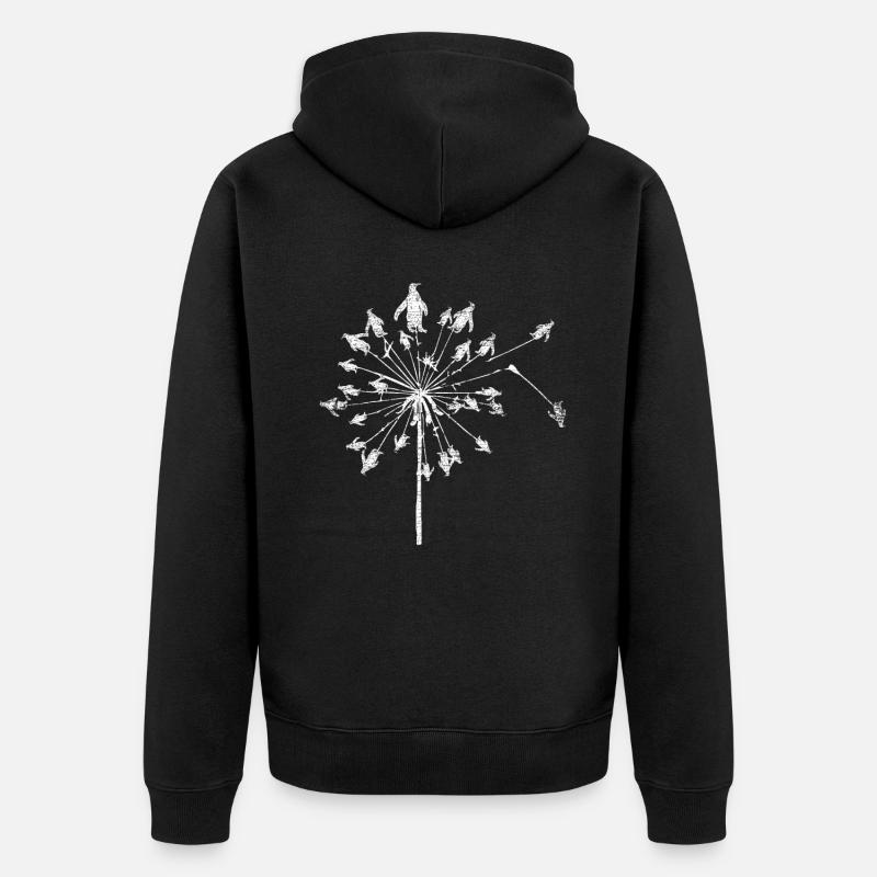 Pissenlit pingouin - Veste à capuche bio Premium Unisexe - noir