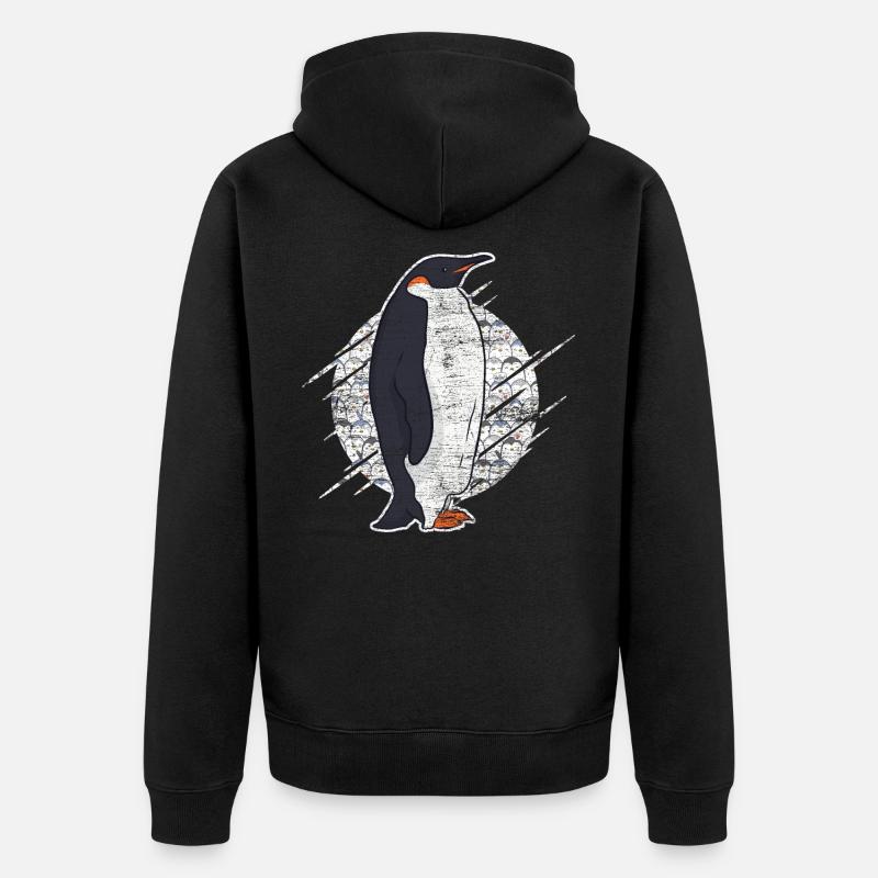 Pinguin Kaiserpinguin - Unisex Premium Bio Zip Hoodie - Schwarz