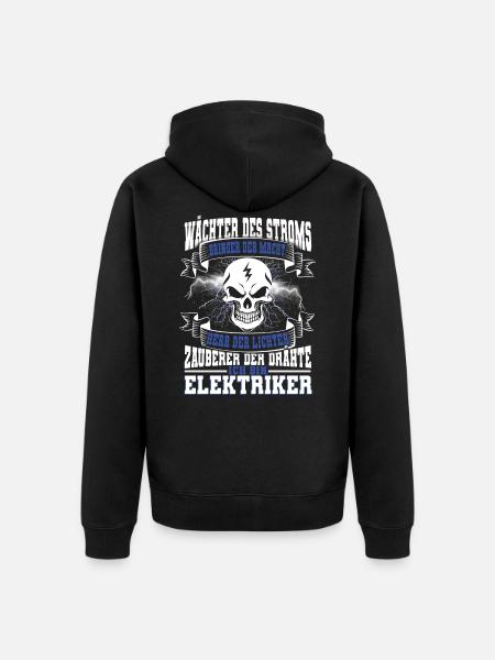 Elektriker - Unisex Premium Bio Zip Hoodie - Schwarz
